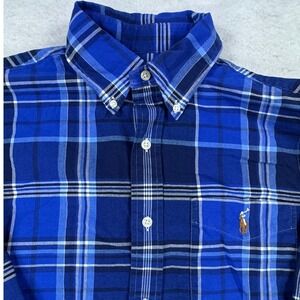 Polo Ralph Lauren Mens Blue Plaid Classic Fit Button Down Shirt Small S L/S